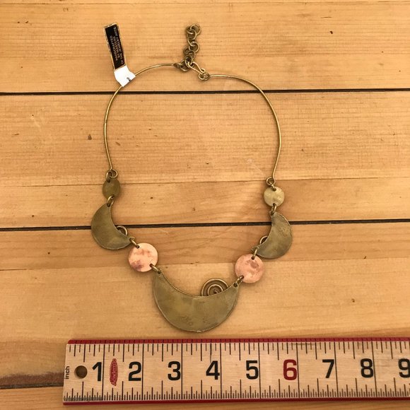 Malachite Mixed Metal Brass & Copper Authentic South African Jewelry Necklace - Picture 9 of 10